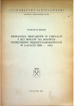 Ekspansja mocarstw w Chinach i jej wpływ na rozwój stosunków międzynarodowych w latach 1895 - 1914