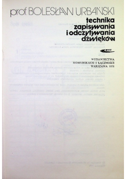 Technika zapisywania i odczytywania dźwięków