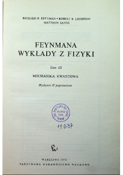 Feynmana wykłady z fizyki Tom III