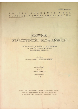 Słownik starożytności słowiańskich Tom 7 Część 1