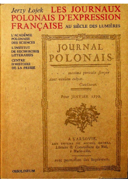 Les Journaux Polonais dexpression francaise au siecle des lumieres
