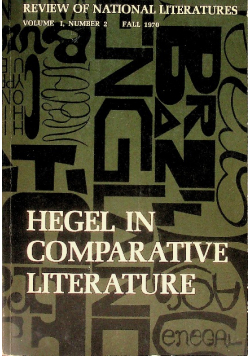 Hegel in Comparative Literature