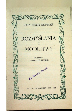Rozmyślania i modlitwy