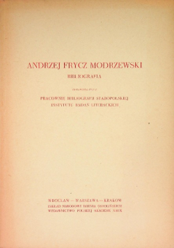 Modrzewski Bibliografia