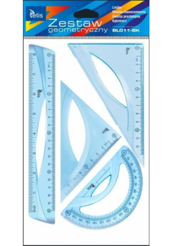 Zestaw geometryczny linijka 20cm niebieski