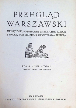 Przegląd Warszawski Tom 1 1924 r.