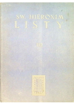 Św. Hieronim Listy Tom III