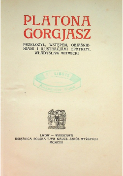 Platona Gorgjasz 1922 r.