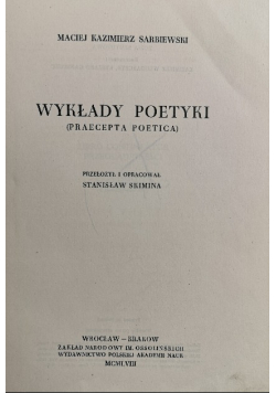 Wykłady poetyki Praecepta poetica