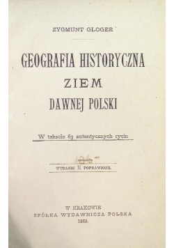 Geografia historyczna ziem Polski 1903 r.