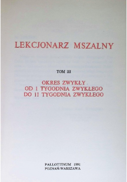 Lekcjonarz mszalny Tom 3