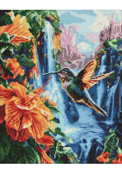 Diamentowa mozaika - Tropikalny ptak 40x50cm