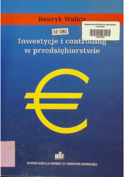 Inwestycje i controlling w przedsiębiorstwie