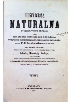 Historya Naturalna Tom I 1857 r.