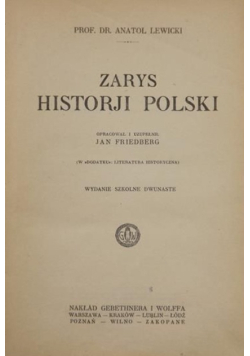 Zarys historji Polski, 1925 r.