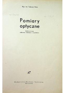 Pomiary optyczne