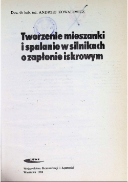 Teoria samochodu tworzenie mieszanki i spalanie w silnikach o zapłonie iskrowym