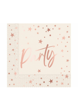 Serwetki papierowe Rose Gold Party 33x33cm 20szt