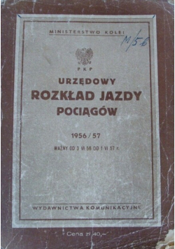 Urzędowy rozkład jazdy pociągów Zima 1955 / 56