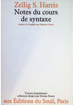 Notes du cours de syntaxe