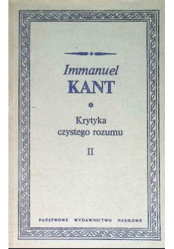 Krytyka czystego rozumu II