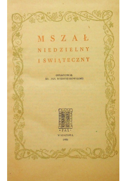 Mszał Niedzielny i świąteczny