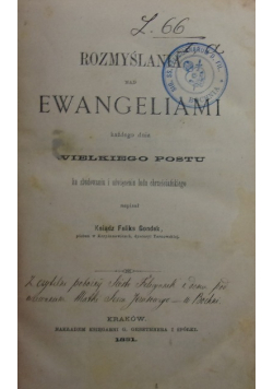 Rozmyślania nad Ewangeliami każdego dnia Wielkiego Postu