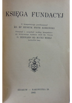 Księga fundacyj 1943 r.