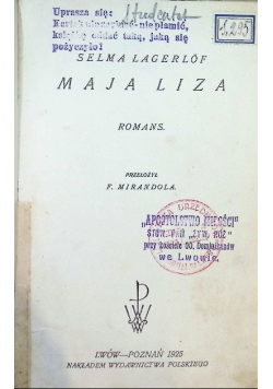 Maja Liza, 1925r.