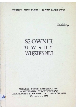 Słownik gwary więziennej