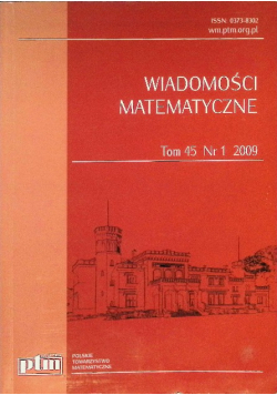 Wiadomości matematyczne Tom 45 Nr 1 / 09