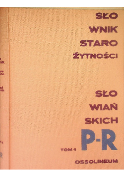Słownik starożytności słowiańskich P-R Tom 4 Część 2