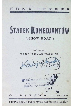 Statek komedjantów 1929 r.