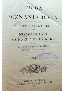 Droga do Poznania Boga Tom II 1905 r.