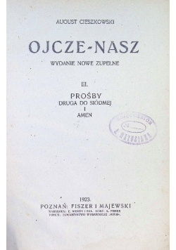 Ojcze Nasz Tom 3 1923 r.