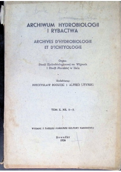 Archiwum hydrobiologii i rybactwa  1936 r.
