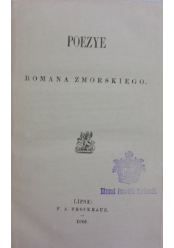 Poezye Romana Zmorskiego, 1866 r.