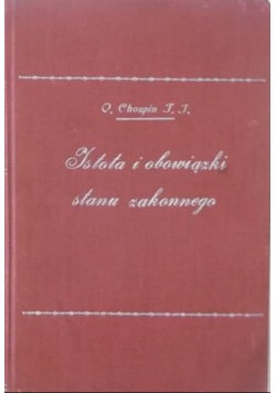 Istota i obowiązki stanu zakonnego 1930 r.