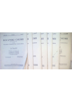 Roczniki chemii miesięcznik - kompletny rocznik Tom 1 do 12 1937 r.