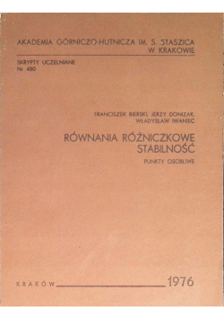 Równania różniczkowe. Stabilność