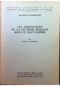 Les associations de la jeunesse Romaine sous le haut empire