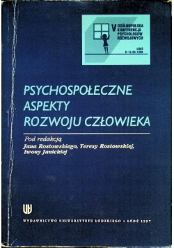 Psychospołeczne aspekty rozwoju człowieka