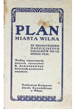 Plan miasta Wilna 1920r