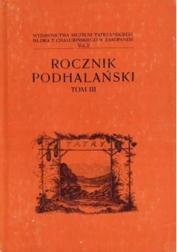 Rocznik podhalański Tom III