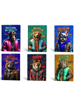 Zeszyt A5/60K kratka Fashion Animals (10szt)