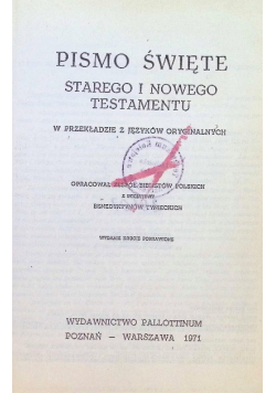 Pismo Święte Starego i Nowego Testamentu