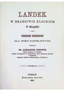 Landek w hrabstwie Kłockiem w Szląsku