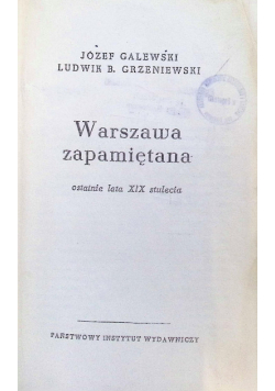 Warszawa zapamiętana