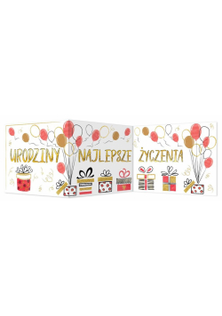 Karnet B6 składany Urodziny - Prezenty
