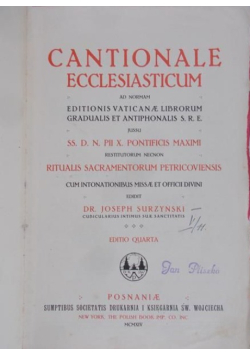Cantionale Ecclesiasticum ad Normam  1914 r.